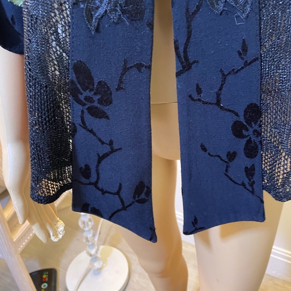 Spencer Alexis, Deep V Neckline Mixed Fabric lightweight Jacket Sz M - Picture 3 of 10